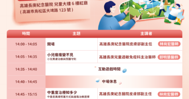 5/24【高雄場】異掃膚躁 長治穩安 中重度異位性皮膚炎精準治療衛教講座